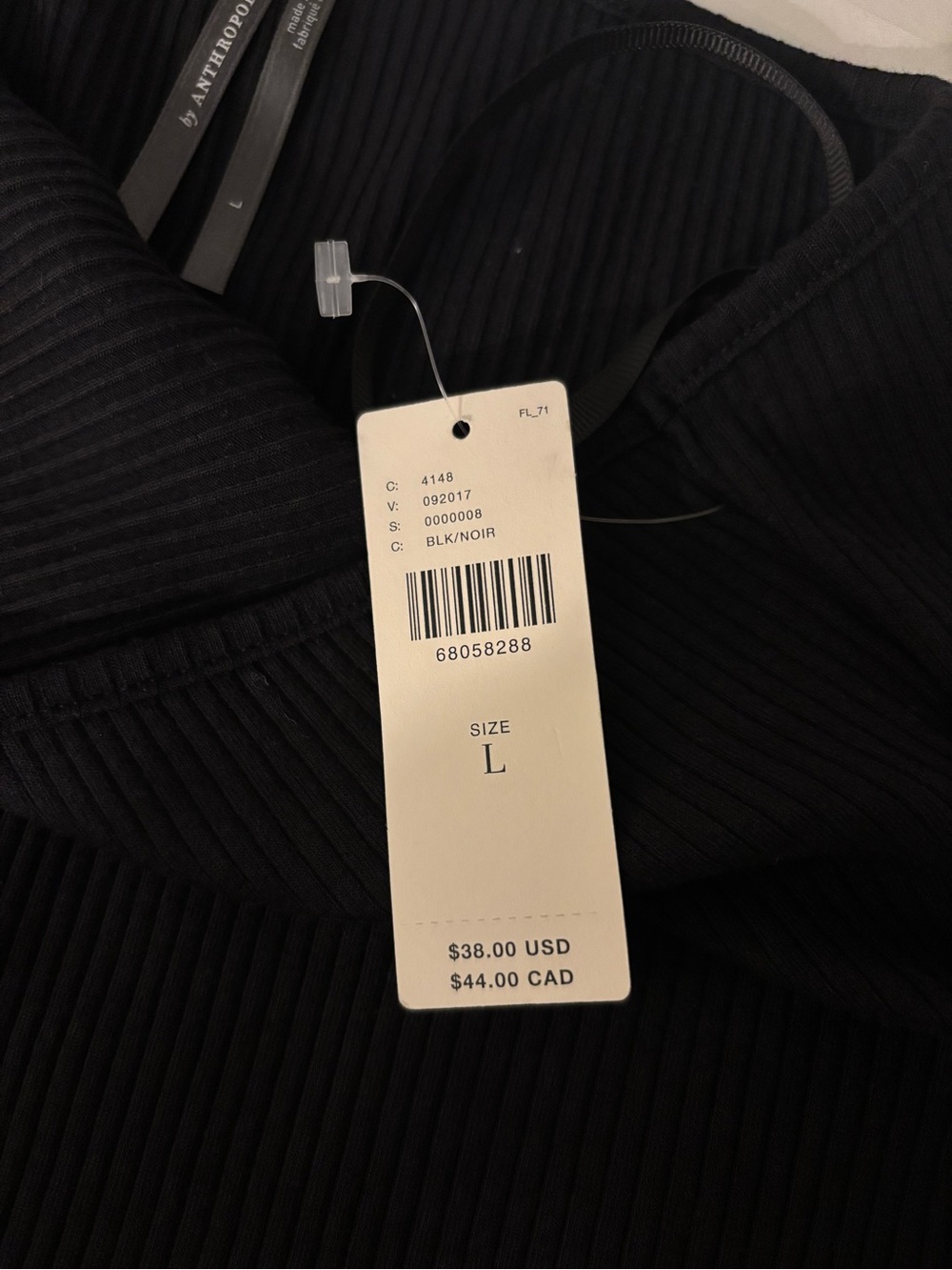 Anthropologie One-Shoulder Ribbed Top NWT - Picture 3 of 4